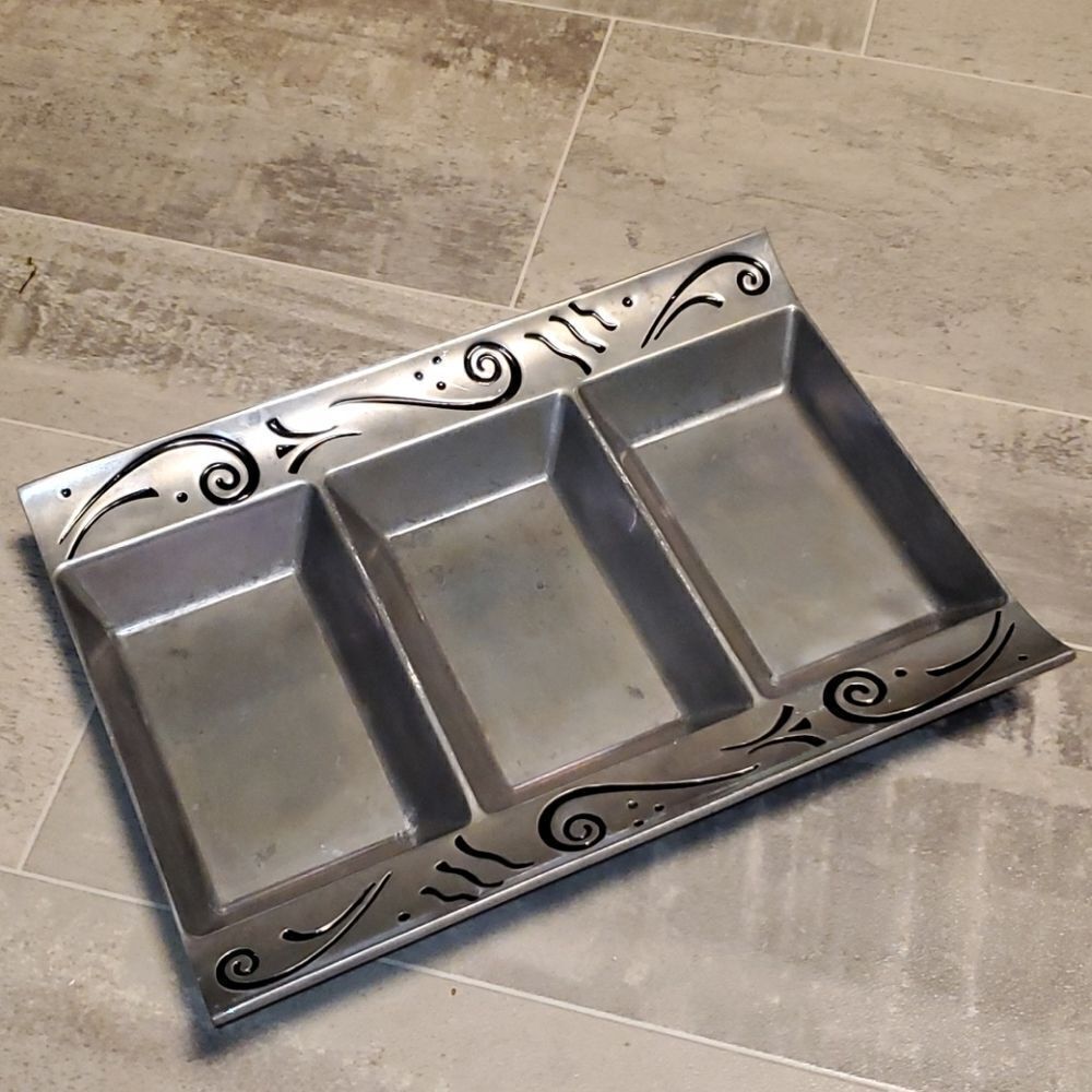 HP🌻7/26 Lenox Metal 3 Section Serving Platter